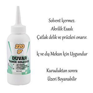 Pratik Duvar Çatlak Delik Giderici Tamir Dolgusu ( 220 Gr ) Beyaz Macun Boşluk Doldurucu Onarıcı