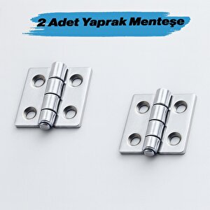 Metal Yaprak Menteşe Gümüş 30x30 Mm 2 Adet Set İnce Dolap Mobilya Kapak Menteşe Bağlantı Kapı