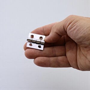 Metal Yaprak Menteşe Gümüş 30x30 Mm 2 Adet Set İnce Dolap Mobilya Kapak Menteşe Bağlantı Kapı