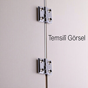Metal Yaprak Menteşe Gümüş 30x30 Mm 2 Adet Set İnce Dolap Mobilya Kapak Menteşe Bağlantı Kapı