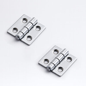 Metal Yaprak Menteşe Gümüş 30x30 Mm 2 Adet Set İnce Dolap Mobilya Kapak Menteşe Bağlantı Kapı