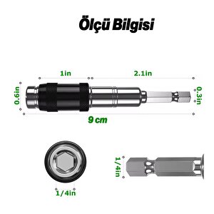 1 Adet Açılı Oynar Başlıklı Bits Uç 1/4" 90 Mm Manyetik Mıknatıslı Matkap Uyumlu 20° Lokma Ucu