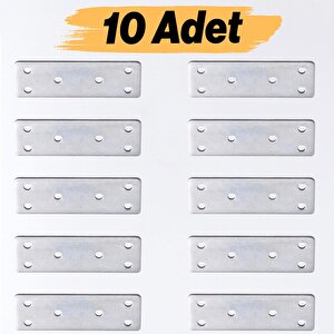 Mobilya Sabitleme Köşe Bağlantı Demiri 30x90 Mm 10 Adet Set Düz Metal Gönye Dolap Kitaplık Vestiyer