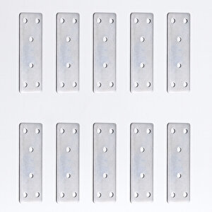 Mobilya Sabitleme Köşe Bağlantı Demiri 30x90 Mm 10 Adet Set Düz Metal Gönye Dolap Kitaplık Vestiyer