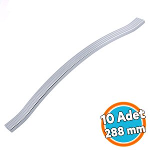 10 Adet Mobilya Kulpu 288 Mm Vida Aralığı Paslanmaz Sağlam Kulpları Kulbu Krom Gümüş Çizgili Metal