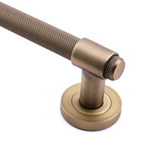Sürgülü Kapı Çekme Kolu Tutma Kulpu Kulbu Çelik Dış Kapı Tutamağı Kol Mat Antik Sarı 25 Cm