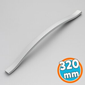 Mobilya Kulpu Paslanmaz Sağlam Kulplar Kulbu Dayanıklı Modern 320 Mm Krom Gümüş Çizgili Metal