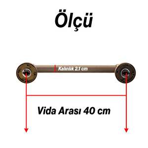 Çekme Kolu Tutma Kulpu Kulbu Çelik Dış Kapı Tutamağı Kol Sürgülü Kapı Mat Antik Sarı 40 Cm