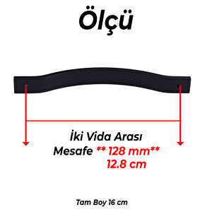 Mobilya Çekmece Kolu Mutfak Dolabı Ve Kapak Kulpları Dayanıklı Modern Siyah Metal Kulp 128 Mm