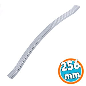 Mobilya Kulpu 256 Mm Vida Aralığı Paslanmaz Sağlam Kulpları Kulbu Krom Gümüş Çizgili Metal 10 Adet