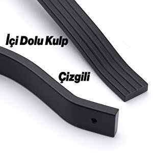 Mobilya Kulpu Çizgili Model Dayanıklı Uzun Ömürlü Modern Dekoratif Tasarım 288 Mm Siyah Metal