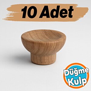 Mobilya Mutfak Dolap Dolabı Çekmece Kulpu Kulbu Kulp Düğme Açık Ceviz Plastik Tek Vidalı