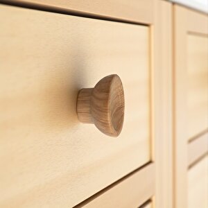 Mobilya Mutfak Dolap Dolabı Çekmece Kulpu Kulbu Kulp Düğme Açık Ceviz Plastik Tek Vidalı