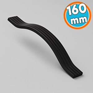 Mobilya Kulpu Çizgili Model Dayanıklı Uzun Ömürlü Modern Tasarım Siyah 160 Mm Çizgili Metal 10 Adet