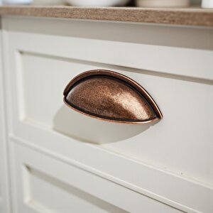 Mobilya Çekmece Dolap Kapak Kulpu Modern Mutfak Kulpları Çanak Kulp 64 Mm Antik Bakır Renk Metal