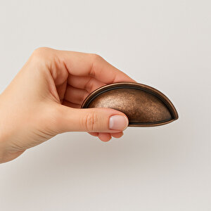 Mobilya Çekmece Dolap Kapak Kulpu Modern Mutfak Kulpları Çanak Kulp 64 Mm Antik Bakır Renk Metal