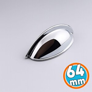 Mobilya Çekmece Dolap Kapak Kulpu Modern Mutfak Kulpları Kulp 64 Mm Krom Gümüş Renk Metal