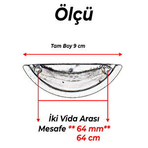Mobilya Çekmece Dolap Kapak Kulpu Modern Mutfak Kulpları Kulp 64 Mm Krom Gümüş Renk Metal