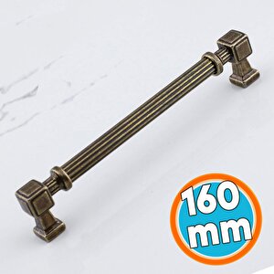 Mobilya Çekmece Mutfak Dolabı Dolap Kulpları Kulb 16 Cm 160 Mm Çizgili Metal Antik Sarı Kulp