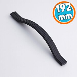 Mobilya Kulpu Çizgili Model Dayanıklı Uzun Ömürlü Modern Tasarım Siyah Çizgili Metal 192 Mm 10 Adet