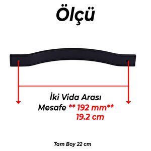 Mobilya Kulpu Çizgili Model Dayanıklı Uzun Ömürlü Modern Tasarım Siyah Çizgili Metal 192 Mm 10 Adet