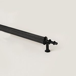 Çekmece Dolap Kulpu Modern Tasarım Şık Mobilya Aksesuarı Çizgili Mat Siyah 320 Mm Metal