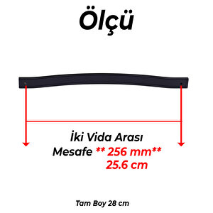 Mobilya Kulpu 256 Mm Vida Aralığı Paslanmaz Sağlam Uzun Ömürlü Tasarım Siyah Çizgili Metal