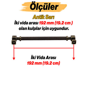 Mobilya Çekmece Mutfak Dolabı Dolap Kulpları Kulb 19.2 Cm 192 Mm Çizgili Antik Sarı Metal Kulp