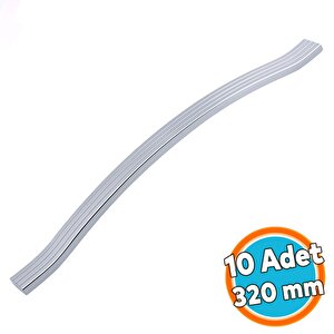 Mobilya Kulpu Paslanmaz Sağlam Kulplar Kulbu Dayanıklı Modern 320 Mm Krom Gümüş Çizgili Metal