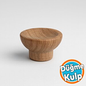 Mobilya Mutfak Dolap Dolabı Çekmece Kulpu Kulbu Kulp Düğme Açık Ceviz Plastik Tek Vidalı