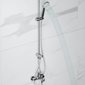 Lido Rain Duş Sistemi + Lento Banyo Bataryası 2 Parça Set – Parlak Krom