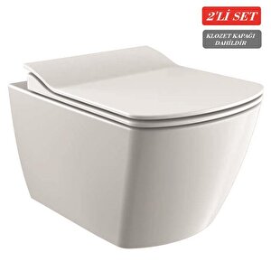 Elegant Rim-off Kanalsız Asma Klozet (eg321.00) + Elegant Tp Yavaş Kapanan Kapak 2'li Set