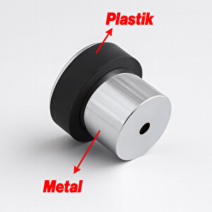 Metal Kapı Stoperi Vidalı Gümüş Krom Kapı Tamponu Durdurucu Kauçuk Darbe Önleyici Koruyucu Düz Model