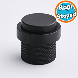 Kapı Stoper Metal Siyah Tırtıklı Model Vidalı Montaj Kauçuk Başlıklı Kapı Tamponu Durdurucu Koruyucu