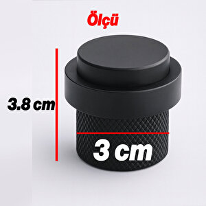 Kapı Stoper Metal Siyah Tırtıklı Model Vidalı Montaj Kauçuk Başlıklı Kapı Tamponu Durdurucu Koruyucu