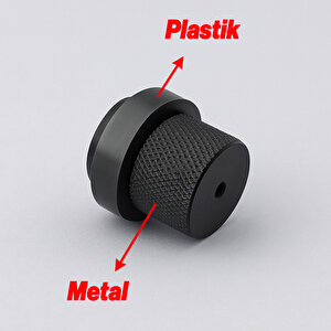 Kapı Stoper Metal Siyah Tırtıklı Model Vidalı Montaj Kauçuk Başlıklı Kapı Tamponu Durdurucu Koruyucu