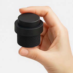 Kapı Stoper Metal Siyah Tırtıklı Model Vidalı Montaj Kauçuk Başlıklı Kapı Tamponu Durdurucu Koruyucu