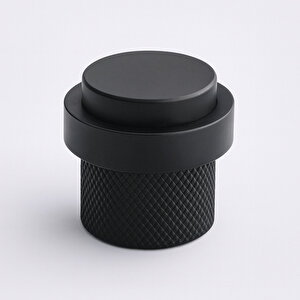 Kapı Stoper Metal Siyah Tırtıklı Model Vidalı Montaj Kauçuk Başlıklı Kapı Tamponu Durdurucu Koruyucu