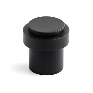 Kapı Stoperi Metal Siyah Düz Model Vidalı Montaj Kauçuk Başlıklı Kapı Tamponu Durdurucu Koruyucu