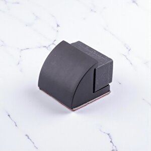 Kapı Stoperi Metal Siyah Oval Model Güçlü Yapışkanlı Kauçuk Başlıklı Kapı Tamponu Durdurucu Koruyucu