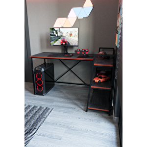 Siyah Raflı Çift Yöne Uygun Oyuncu Masası, Bilgisayar Masası, Gamer Masası, Gaming Masa, L Masa - Sks-l