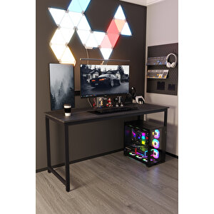 Siyah 160x60 Oyuncu Masası, Bilgisayar Masası, Gamer Masası, Gaming Masa, Metal Ayaklı