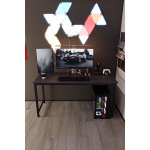 Siyah 160x60 Oyuncu Masası, Bilgisayar Masası, Gamer Masası, Gaming Masa, Metal Ayaklı - Ss-160