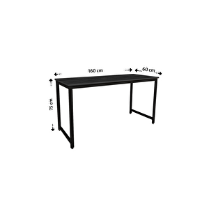 Siyah 160x60 Oyuncu Masası, Bilgisayar Masası, Gamer Masası, Gaming Masa, Metal Ayaklı - Ss-160