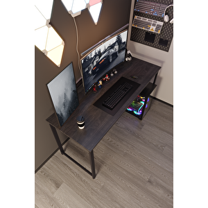 Siyah 160x60 Oyuncu Masası, Bilgisayar Masası, Gamer Masası, Gaming Masa, Metal Ayaklı - Ss-160