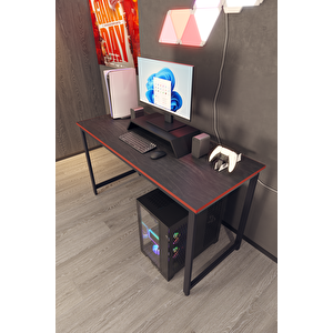 Siyah Oyuncu Masası 60x140 Cm, Siyah Renk Bilgisayar Masası, Gamer Masası, Gaming Masa - Sks-140