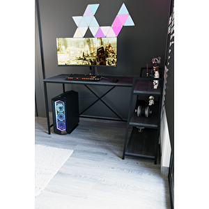 Siyah Oyuncu Masası, Çift Yön Kullanıma Uygun, Bilgisayar Masası, Gamer Masası, Gaming Masa, L Masa - Ss-l