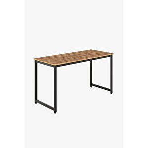 Çam/siyah Çalışma Masası 140x60, Bilgisayar Masası, Ofis Masası, Metal Ayaklı- Cs-140