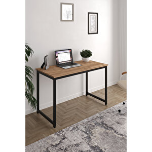 Çam/siyah 120x60 Çalışma Masası, Bilgisayar Masası, Ofis Masası, Metal Ayaklı - Cs-120