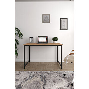 Çam/siyah 120x60 Çalışma Masası, Bilgisayar Masası, Ofis Masası, Metal Ayaklı - Cs-120